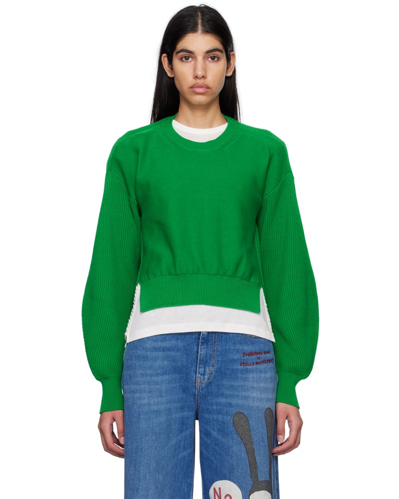 Stella McCartney Damen Green Balloon Sleeve Sweater