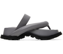 Grey Oversize Strap & Sole Sandals