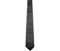 Black Shiny Leather Tie