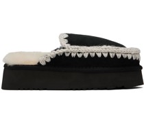 SSENSE Exclusive Black Full Stitch Platform Slippers