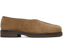 Brown Piped Loafers
