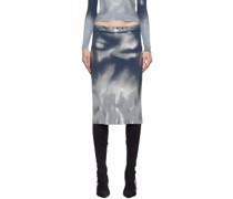 Blue & Gray M-Ilan Midi Skirt