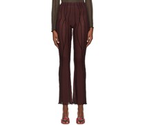 Burgundy 3D Stripe Trousers