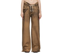 Brown Double Fold Jeans