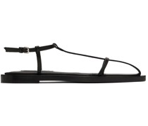 Black Agnellato Flat Sandals