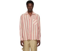 Off-White & Red Striped Shirt