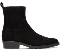 SSENSE Exclusive Black Embroidered Chelsea Boots