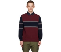 Navy & Burgundy Striped Polo