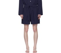 Navy Drawstring Pyjama Shorts