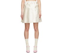 White Polyester Mini Skirt