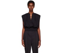 Black Gathered Tank Top
