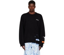 Black Shredded Sweater