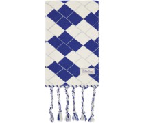 Blue & Off-White Muffler Scarf