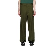 Green Button-Fly Trousers