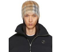 Beige Check Beanie