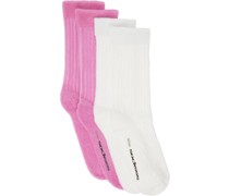 Two-Pack Pink & White Socks