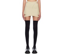 Beige Cutout Miniskirt