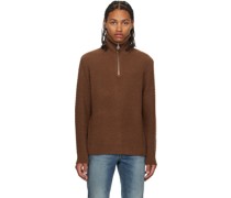 Brown Half-Zip Sweater