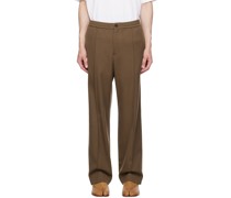 Beige Pinched Seams Trousers