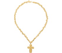 Gold VC028 Small Signature Cross Pendant Necklace