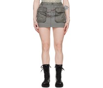 Gray Regenerated Camo Miniskirt