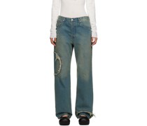 Blue Frayed Jeans