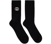 Black Embroidered Socks