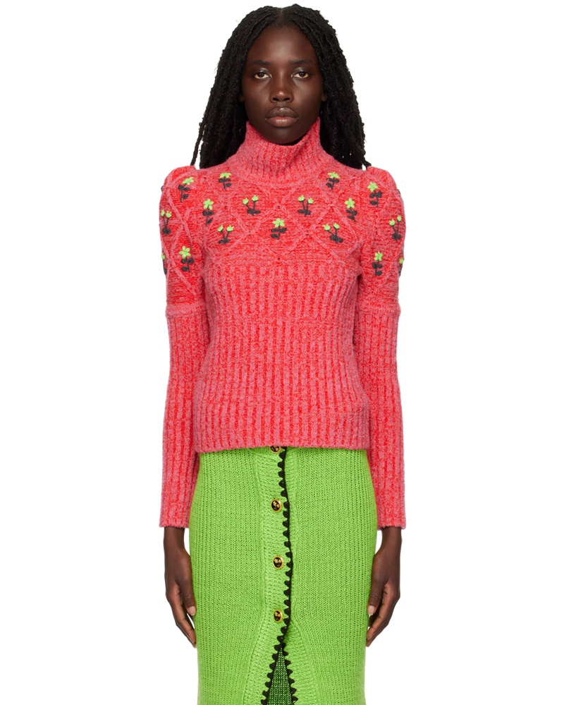 CORMIO Damen Pink Oma Turtleneck