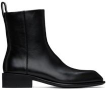 Black Throttle Leather Ankle Boots