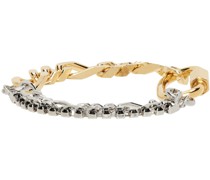 Gold & Silver Crystal Figaro Bracelet