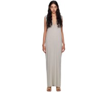 Gray V-Neck Maxi Dress