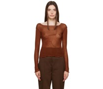 Brown Gerrymandered Long Sleeve T-Shirt