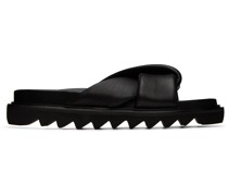 Black Padded Band Slides