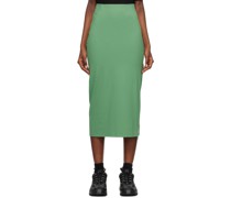 Green Zip Midi Skirt