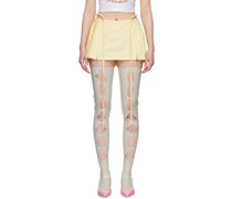 Yellow Pleated Miniskirt