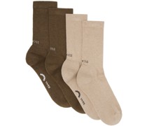 Two-Pack Beige & Brown Socks