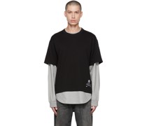 Black & Gray Layered Long Sleeve T-Shirt