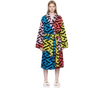 Multicolor Printed Bath Robe