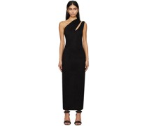 Black Single-Shoulder Maxi Dress