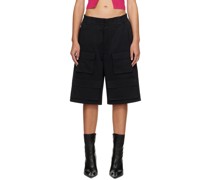 Black Four-Pocket Cargo Shorts