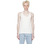 White Asymmetric Tank Top