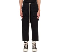 Black Creatch Cropped Cargo Pants