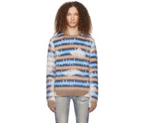 Blue & Brown Staggered Striped Sweater