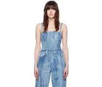 Blue Paneled Denim Camisole