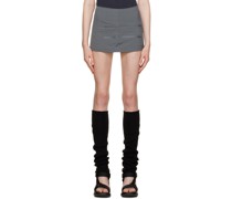 Gray Zip Pocket Miniskirt