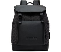 Black & Gray League Flap Backpack