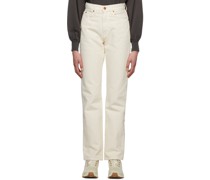 Beige Straight Jeans