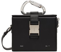 Black Leather Carabiner Box Bag
