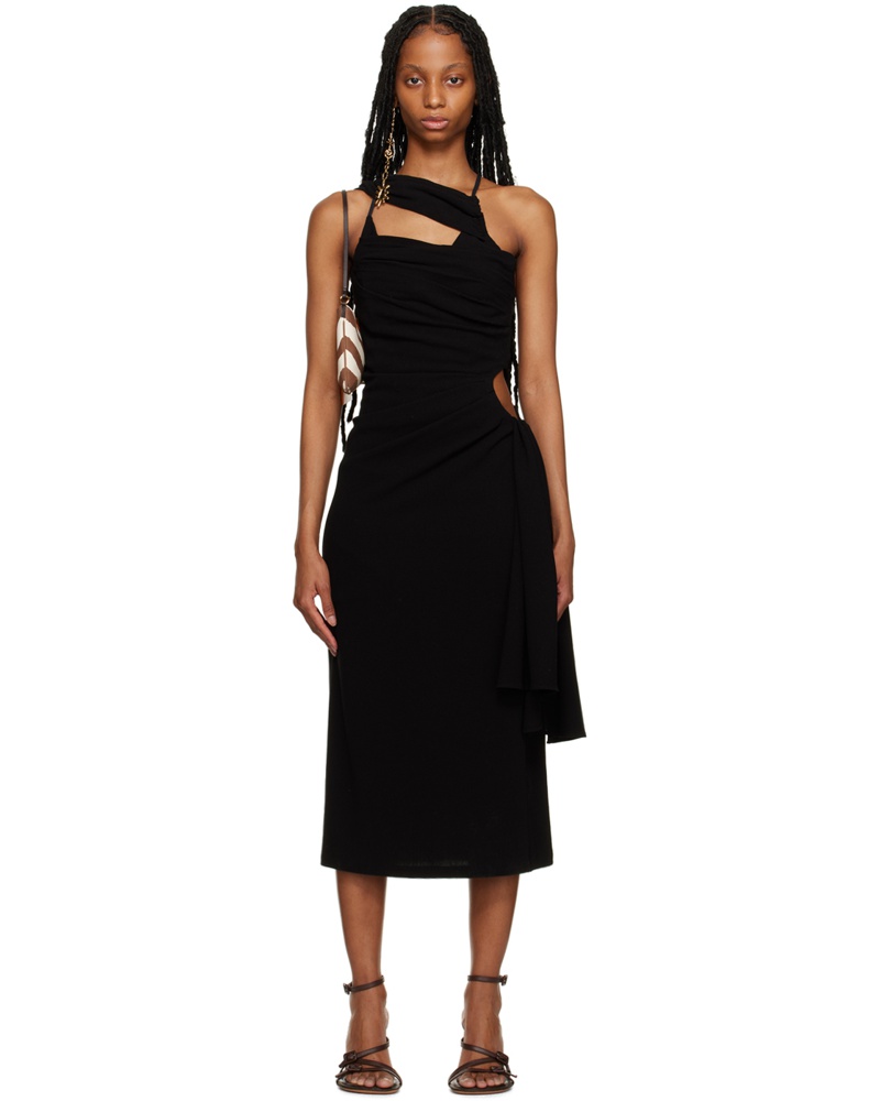 Jacquemus Damen Black Le Raphia 'La Robe Abanada' Midi Dress