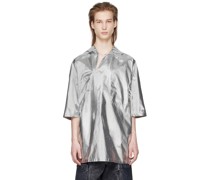 Silver Asymmetric Slash Shirt